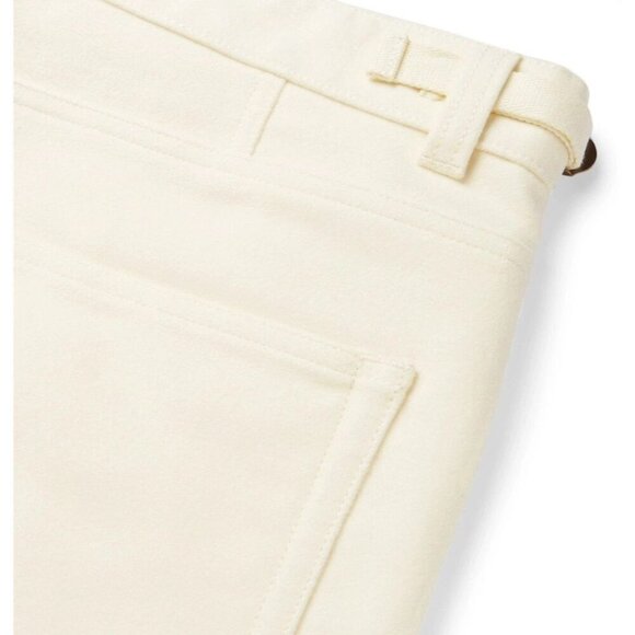 AMI Wide-Leg Brushed-Cotton Trousers Size L Mens Cream Moleskin $330 - Picture 16 of 16